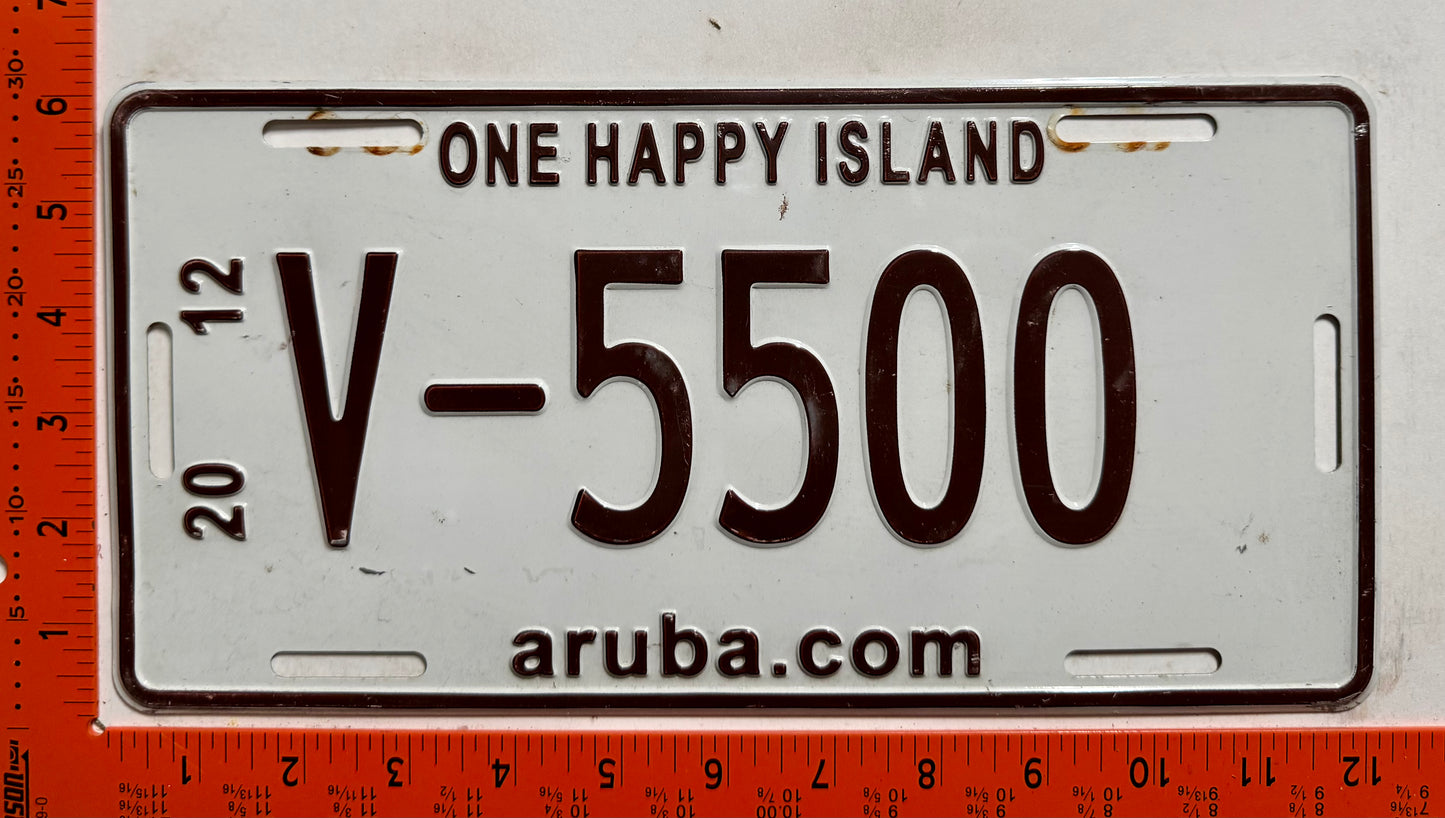 2012 Aruba #V-5500 Rental License Plate