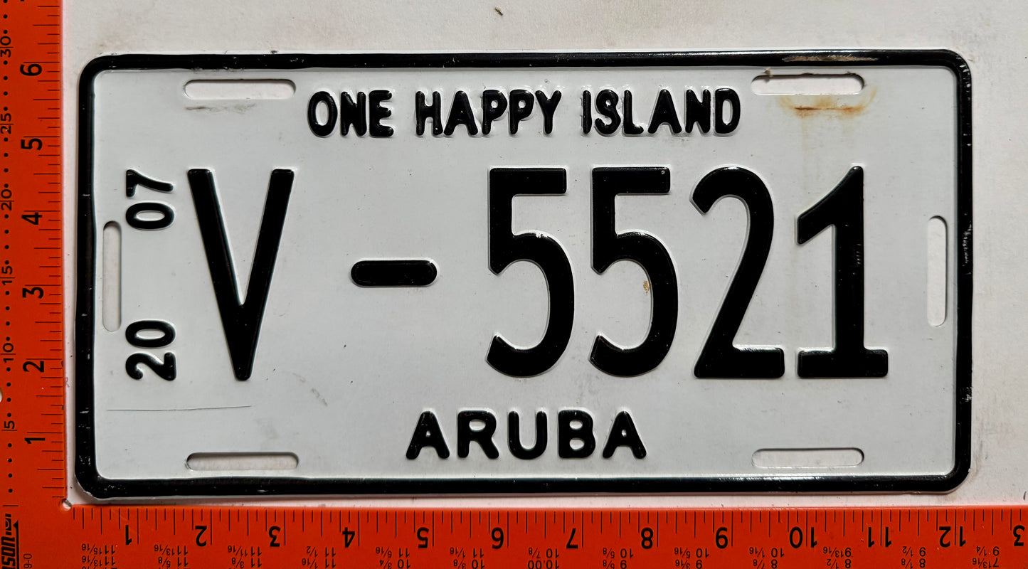 2007 Aruba #V-5521 Rental License Plate