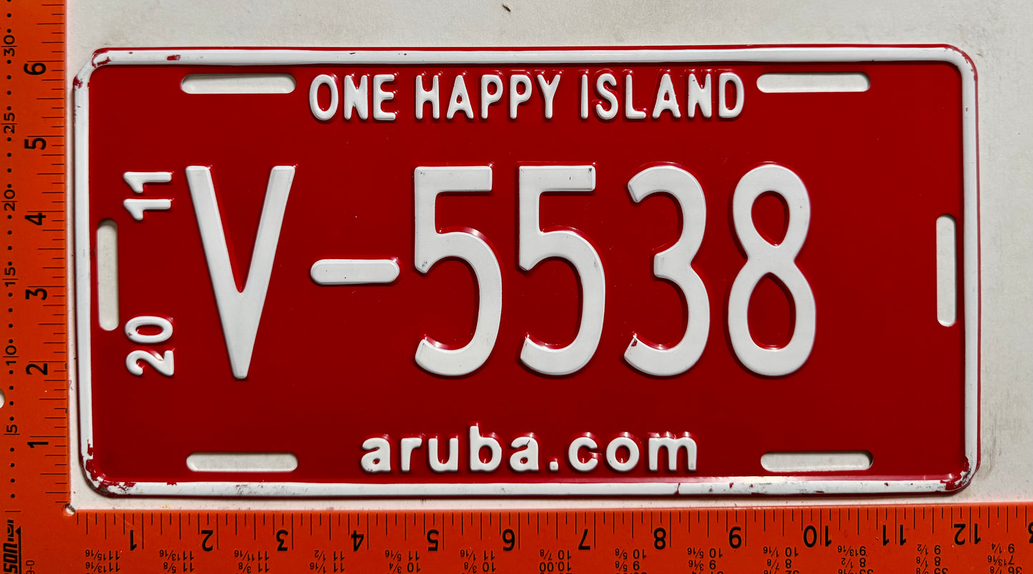2011 Aruba #V-5538 Rental License Plate