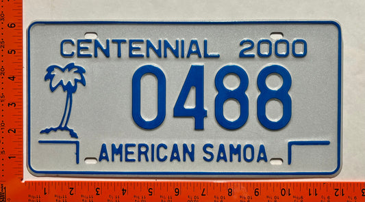 2000 American Samoa #0488 Passenger License Plate