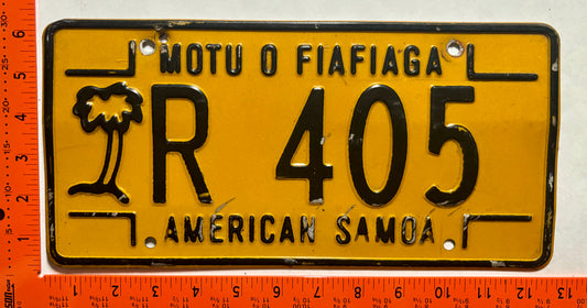 undated American Samoa #R 4045 Rental License Plate