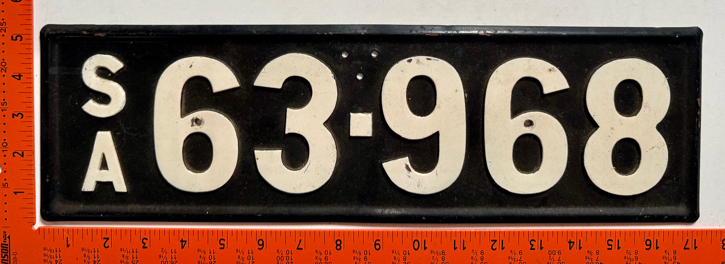 1950s South Australia #63-968 Passenger License Plate