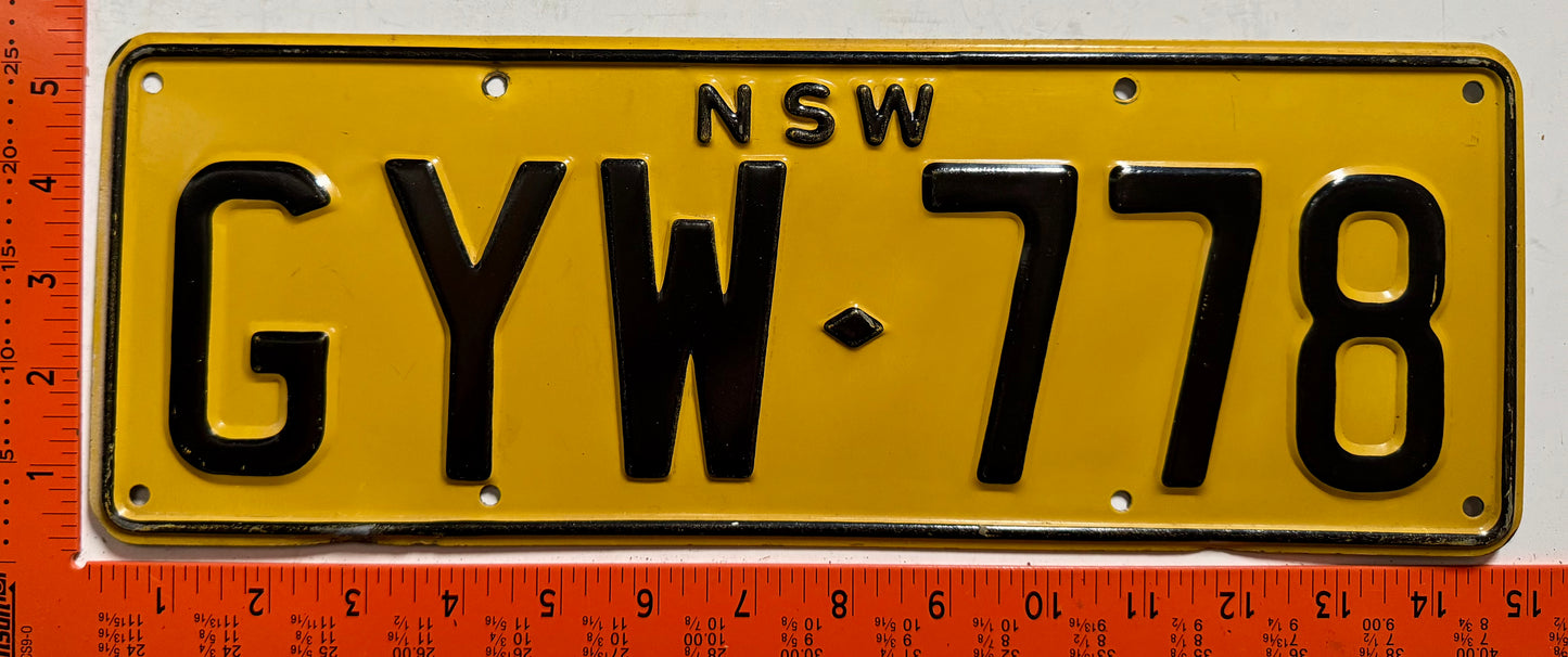 1951 base New South Wales, Australia #GYW-778 Passenger License Plate