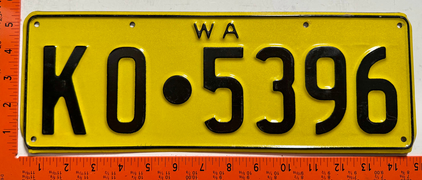 1978 base Western Australia #KO-5396 Passenger License Plate