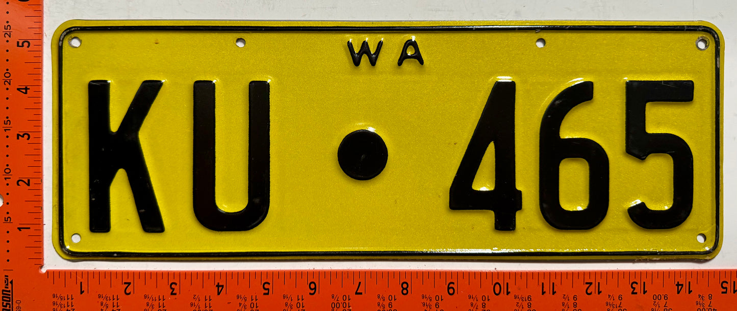 1978 base Western Australia #KU-465 Passenger License Plate