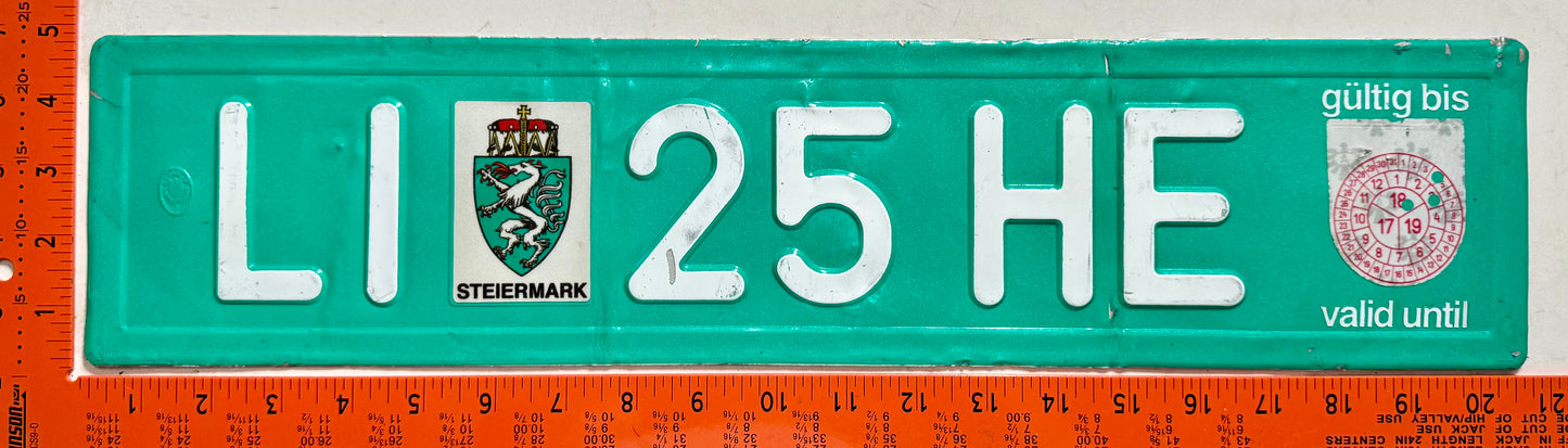 2018 Austria #LI 25 HE Temporary License Plate