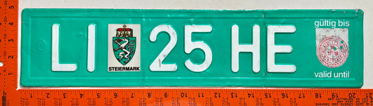 2018 Austria #LI 25 HE Temporary License Plate