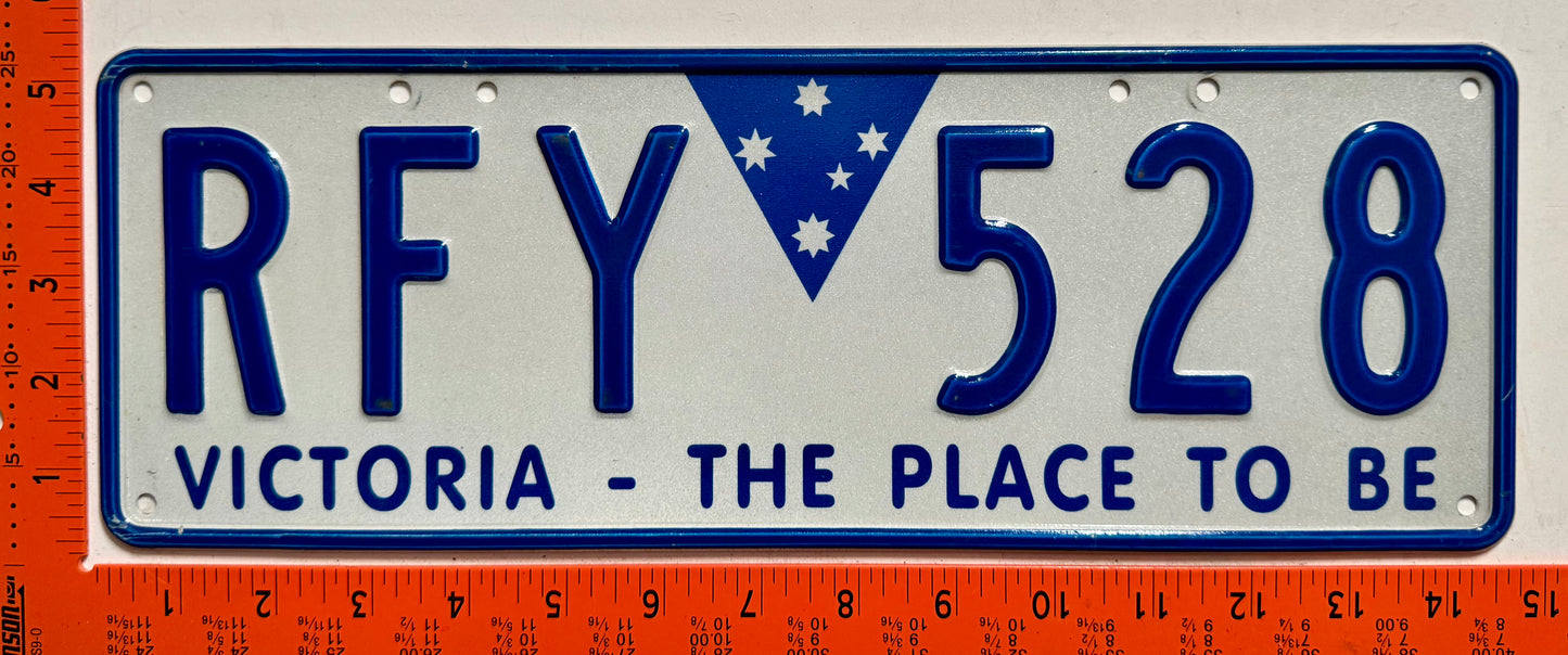 2000 base Victoria, Australia #RFY 528 Passenger License Plate
