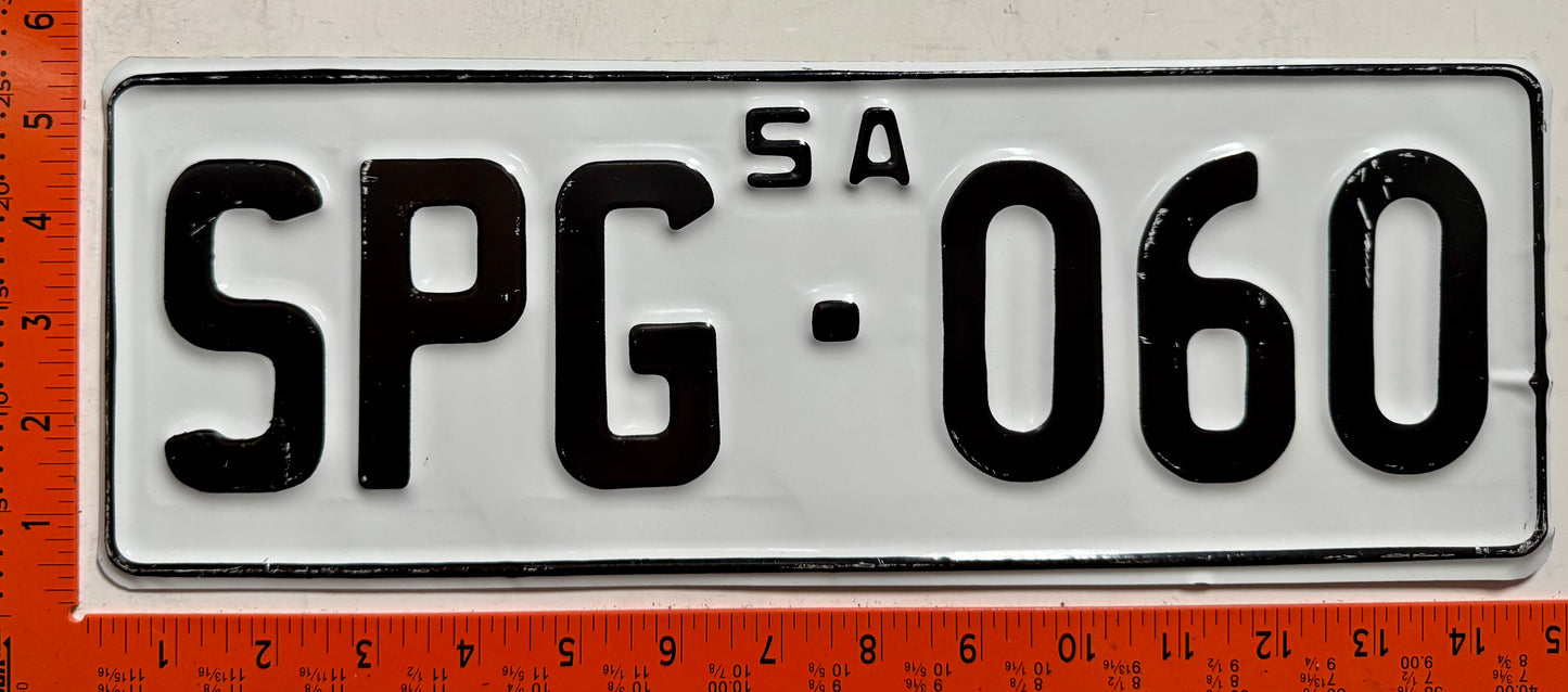 1967 base South Australia #SPG-060 Passenger License Plate