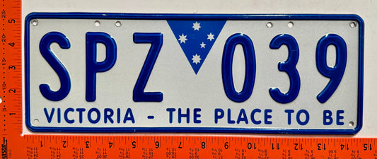2000 base Victoria, Australia #SPZ 039 Passenger License Plate