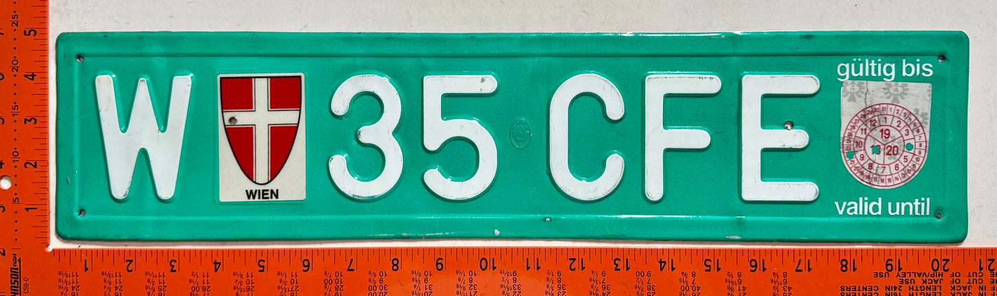 2018 Austria #W 35 CFE Temporary License Plate