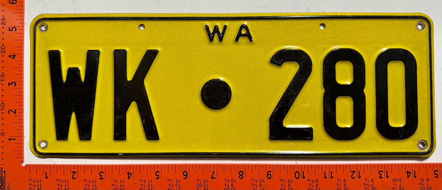 1978 base Western Australia #WK-280 Passenger License Plate