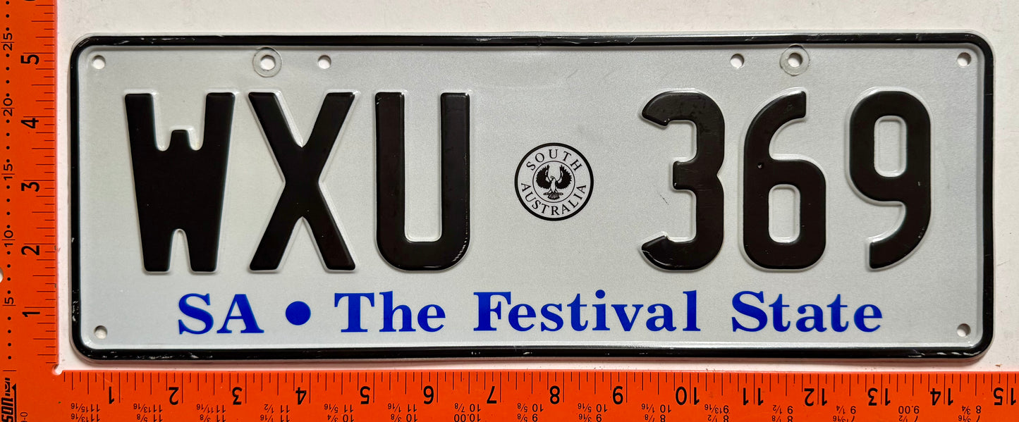 1996 base South Australia #WXU 369 Passenger License Plate