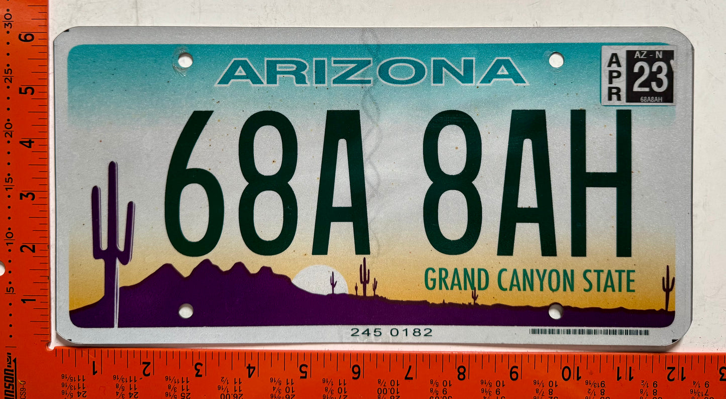 2023 Arizona #68A 8AH Passenger License Plate