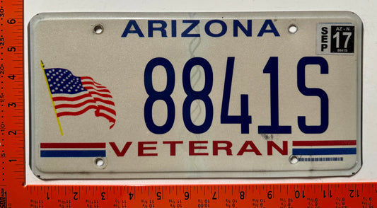 2017 Arizona #8841S Veteran License Plate