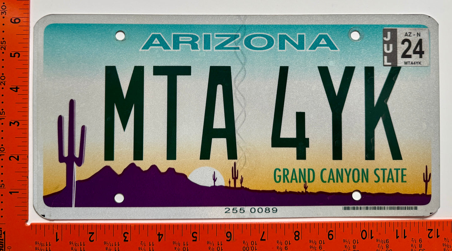 2024 Arizona #MTA 4YK Passenger License Plate