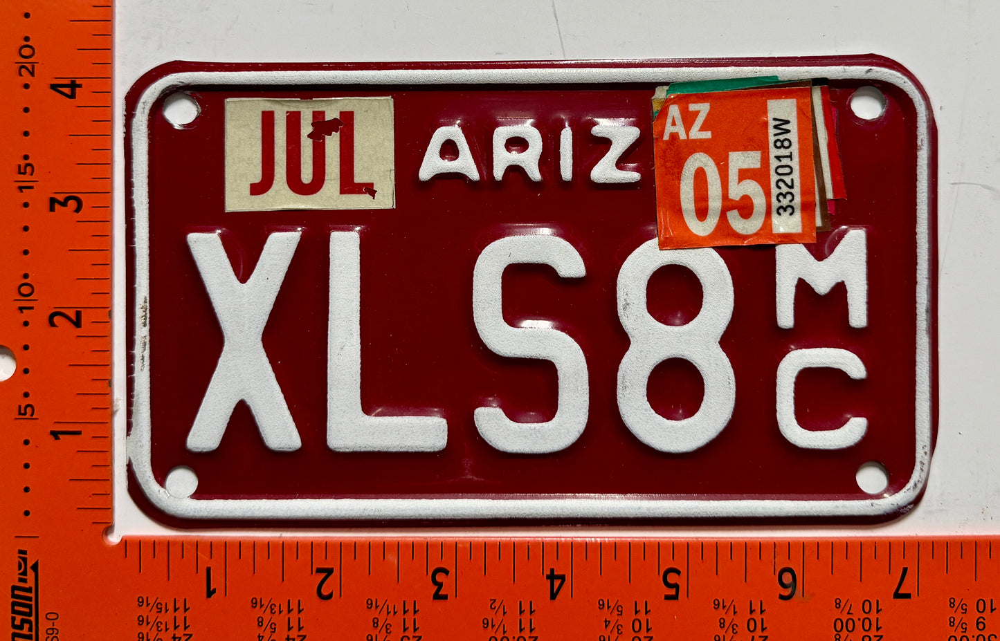2005 Arizona #XLS8 Motorcycle License Plate