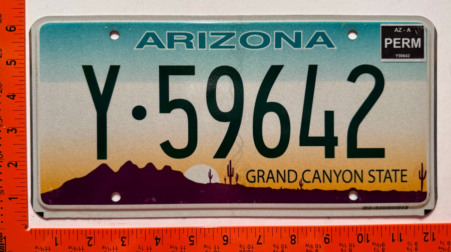 Permanent Arizona #Y-59642 Trailer License Plate
