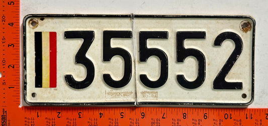 undated Belgium #35552 Military License Plate