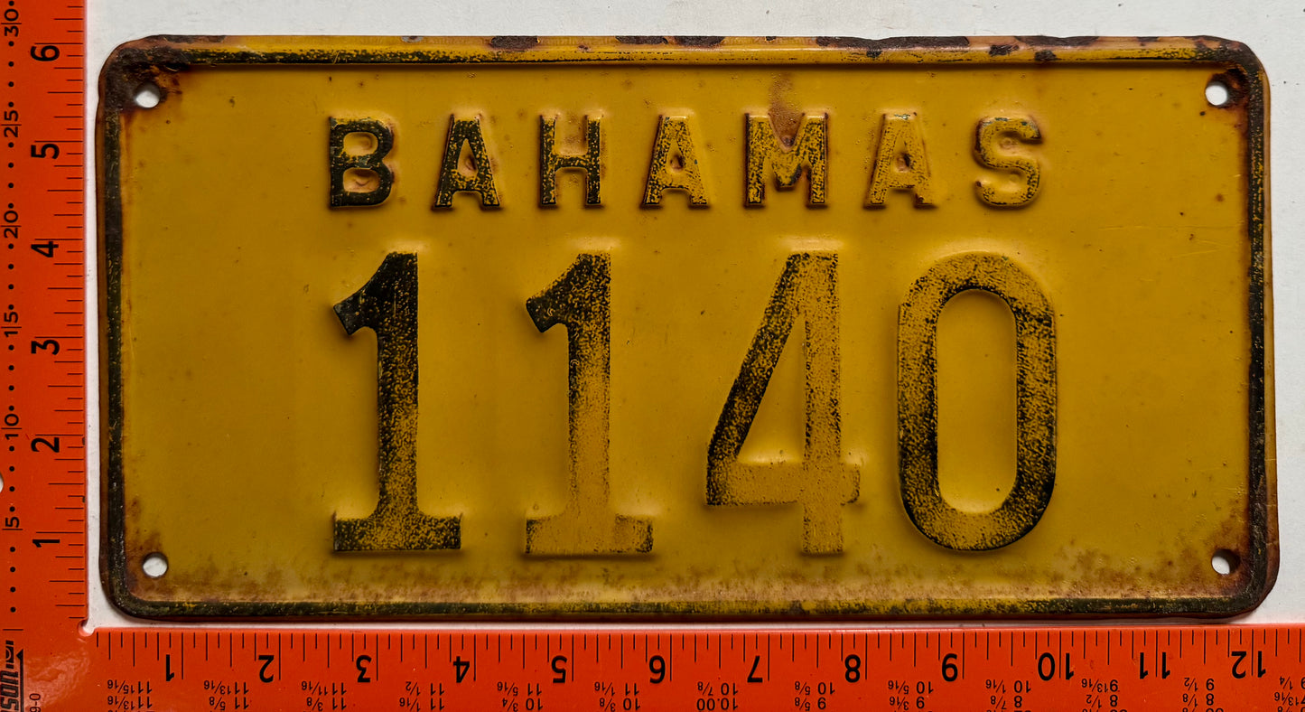 undated Bahamas #1140 Mystery (Export?) License Plate
