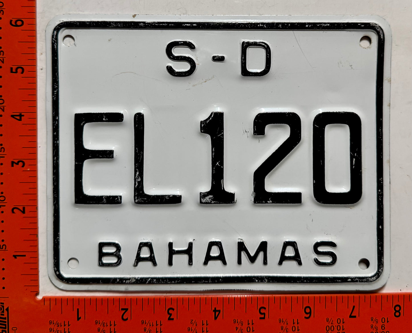 undated Eleuthera, Bahamas #EL 120 Rental Motorcycle License Plate