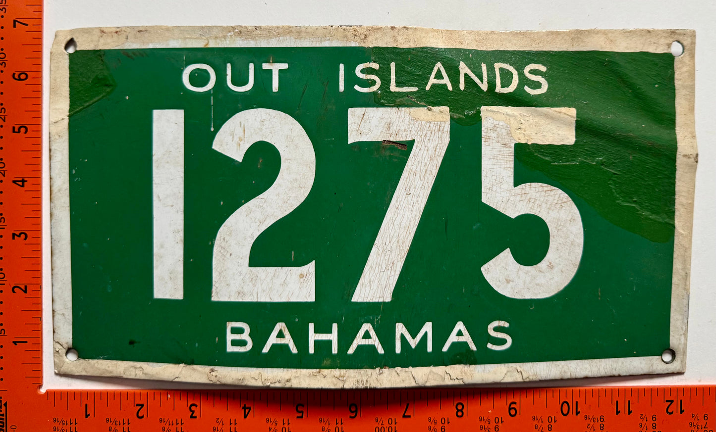 pre 1976 Out Islands, Bahamas #1275 Passenger License Plate (Porcelain)