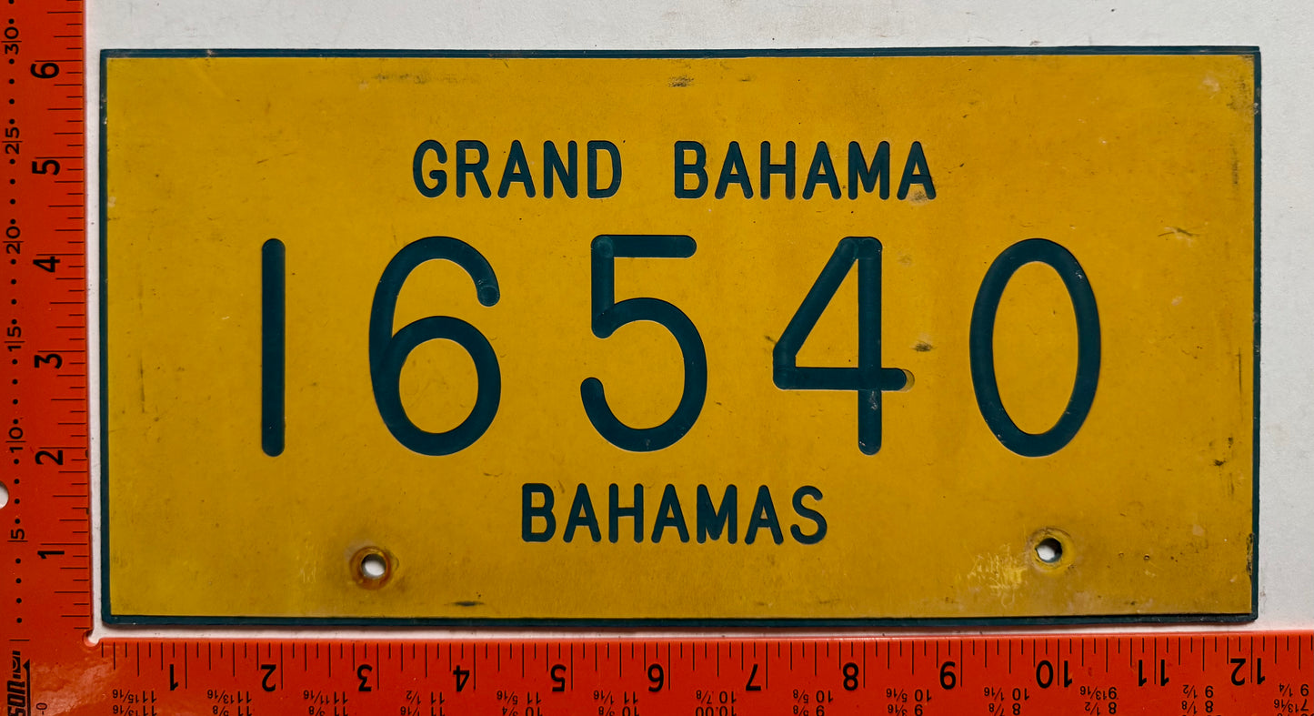 undated Grand Bahama, Bahamas #16540 Passenger Replacement License Plate
