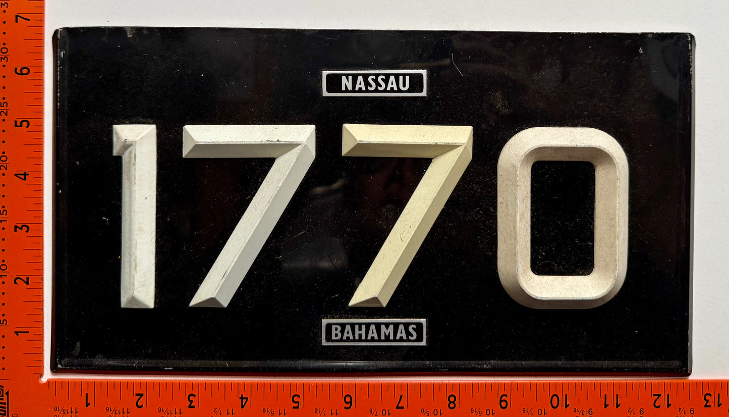 1960s Nassau, Bahamas #1770 Passenger License Plate
