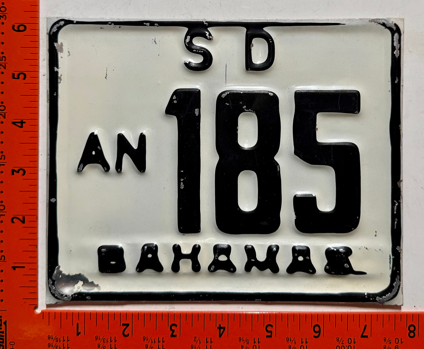 undated Andros, Bahamas #AN 185 Rental Motorcycle License Plate