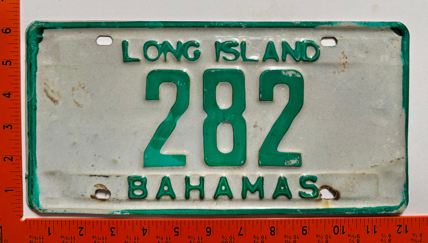 1983 base Long Island, Bahamas #282 Passenger License Plate