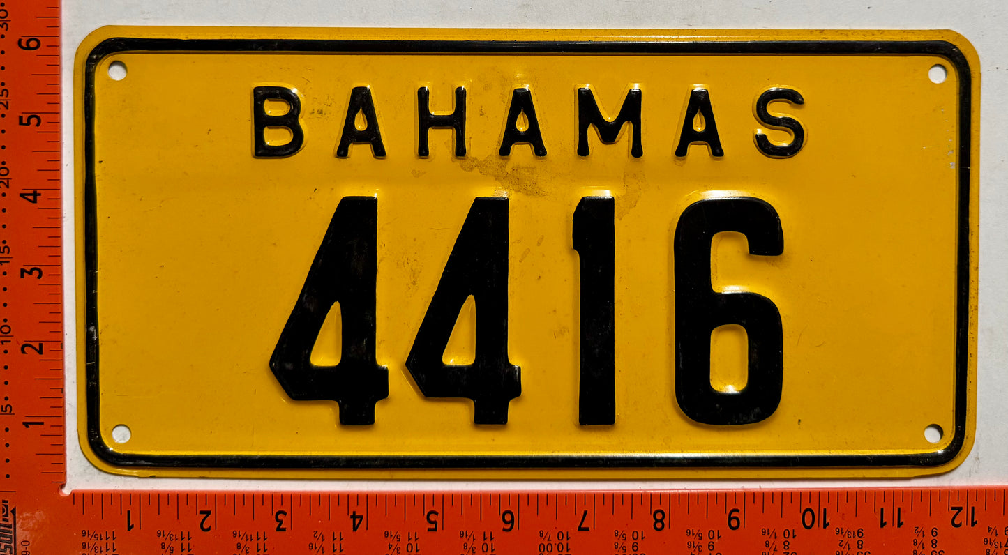 undated Bahamas #4416 Mystery (Export?) License Plate