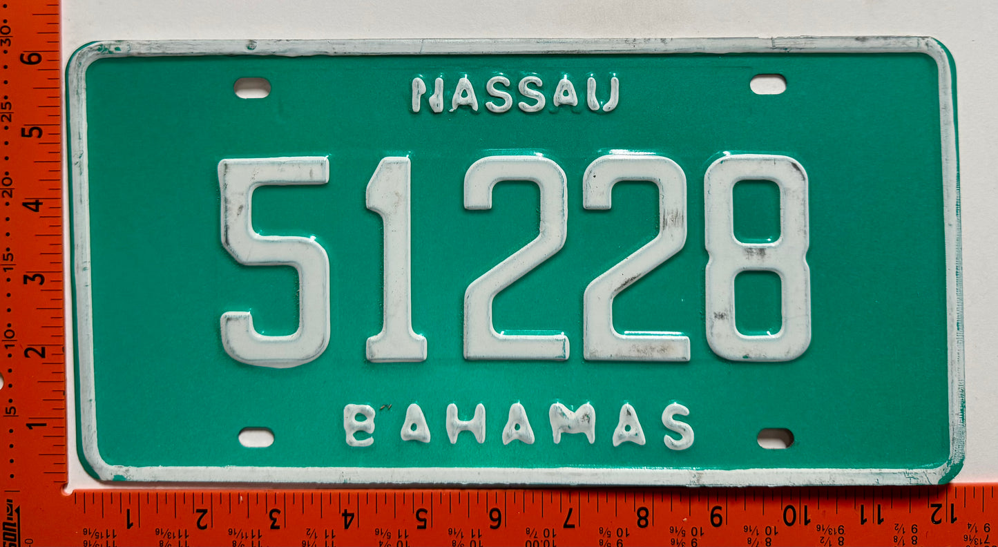 1990 base Nassau, Bahamas #51228 Passenger License Plate