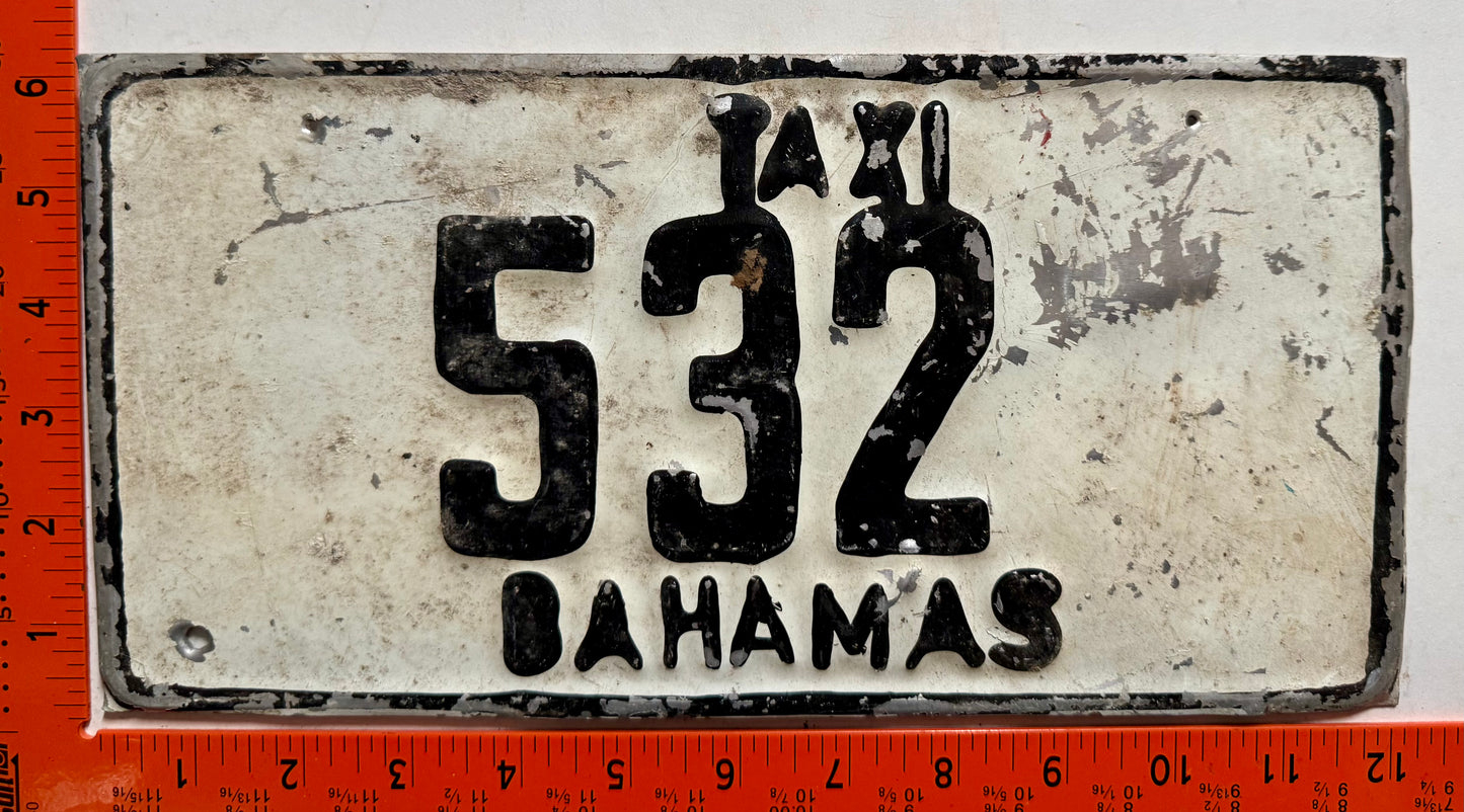 undated Bahamas #632 Taxi License Plate