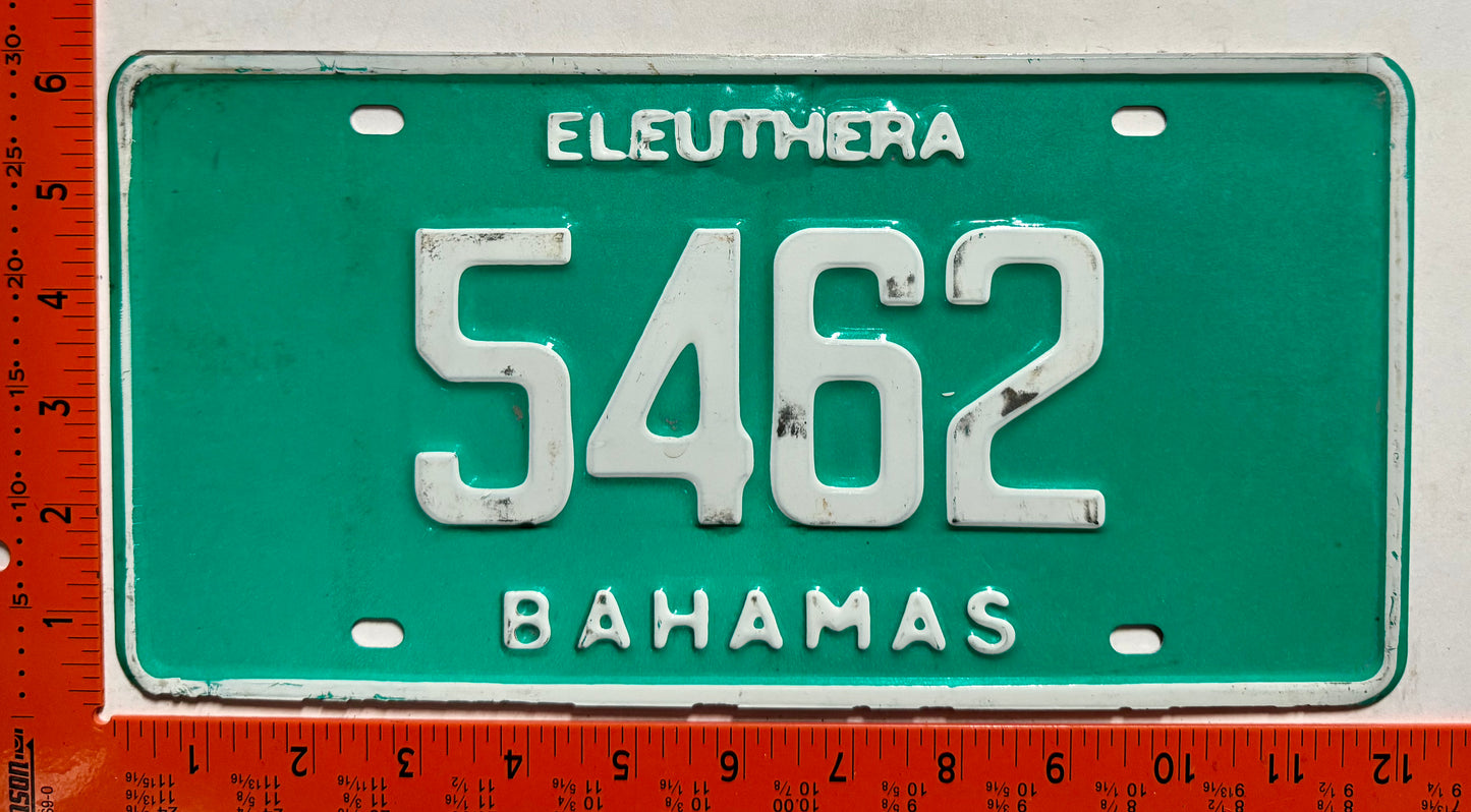 1990 base Eleuthera, Bahamas #5462 Passenger License Plate