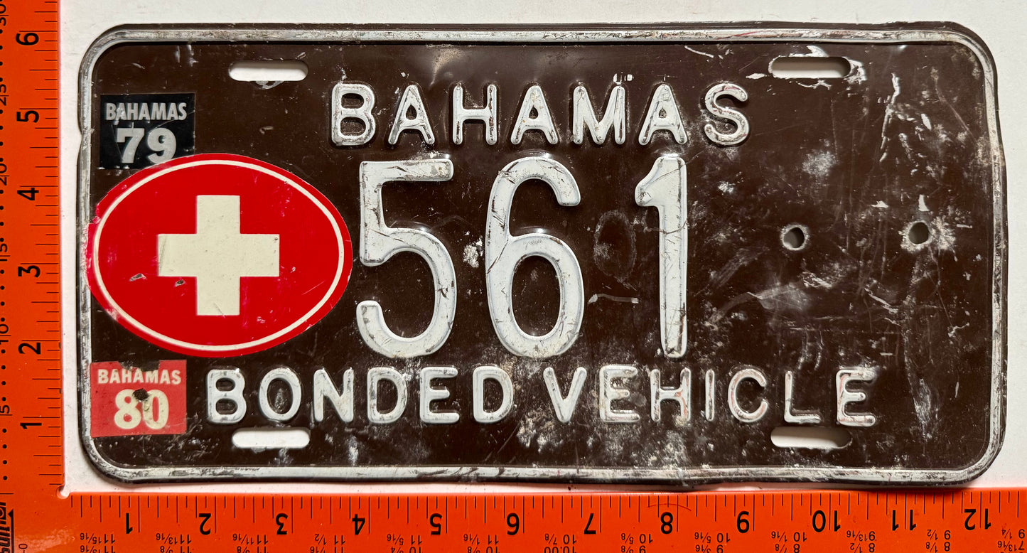 1979/1980 Bahamas #561 Bonded Vehicle License Plate