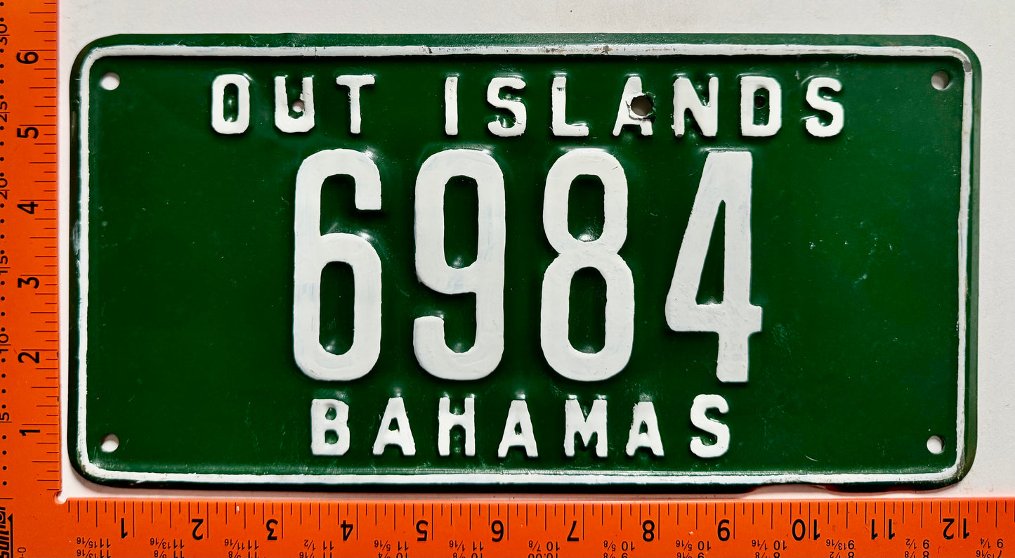 pre 1976 Out Islands, Bahamas #6984 Passenger License Plate
