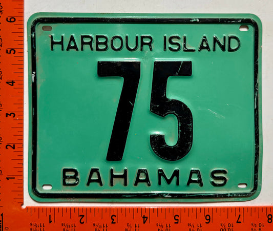 1977 Harbour Island, Bahamas #75 Motorcycle License Plate