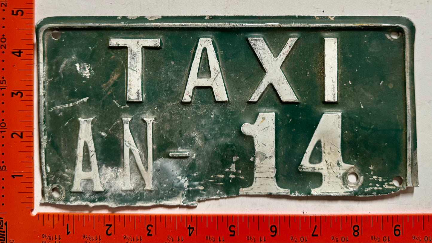 undated Andros, Bahamas #AN-14 Taxi License Plate