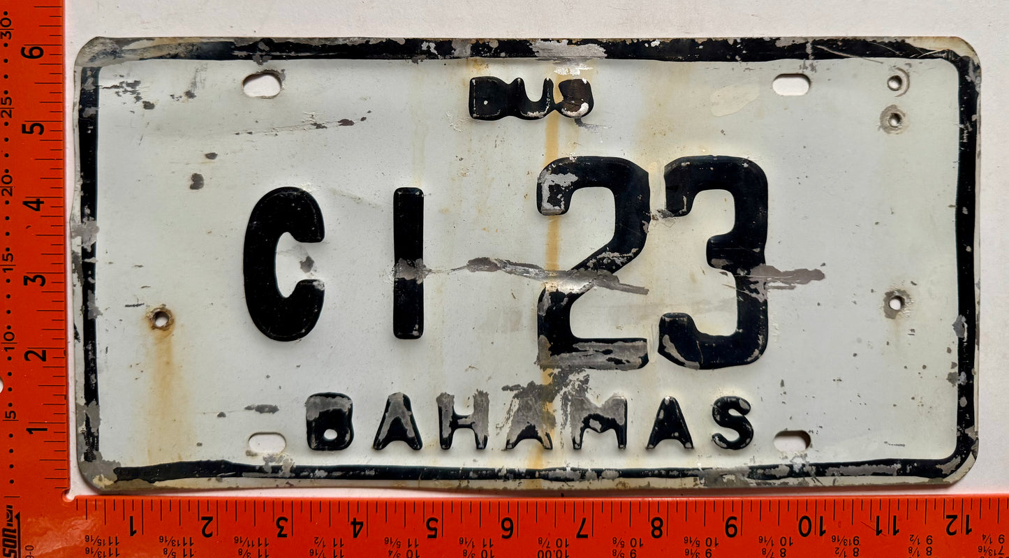 undated Cat Island, Bahamas #CI 23 Bus License Plate