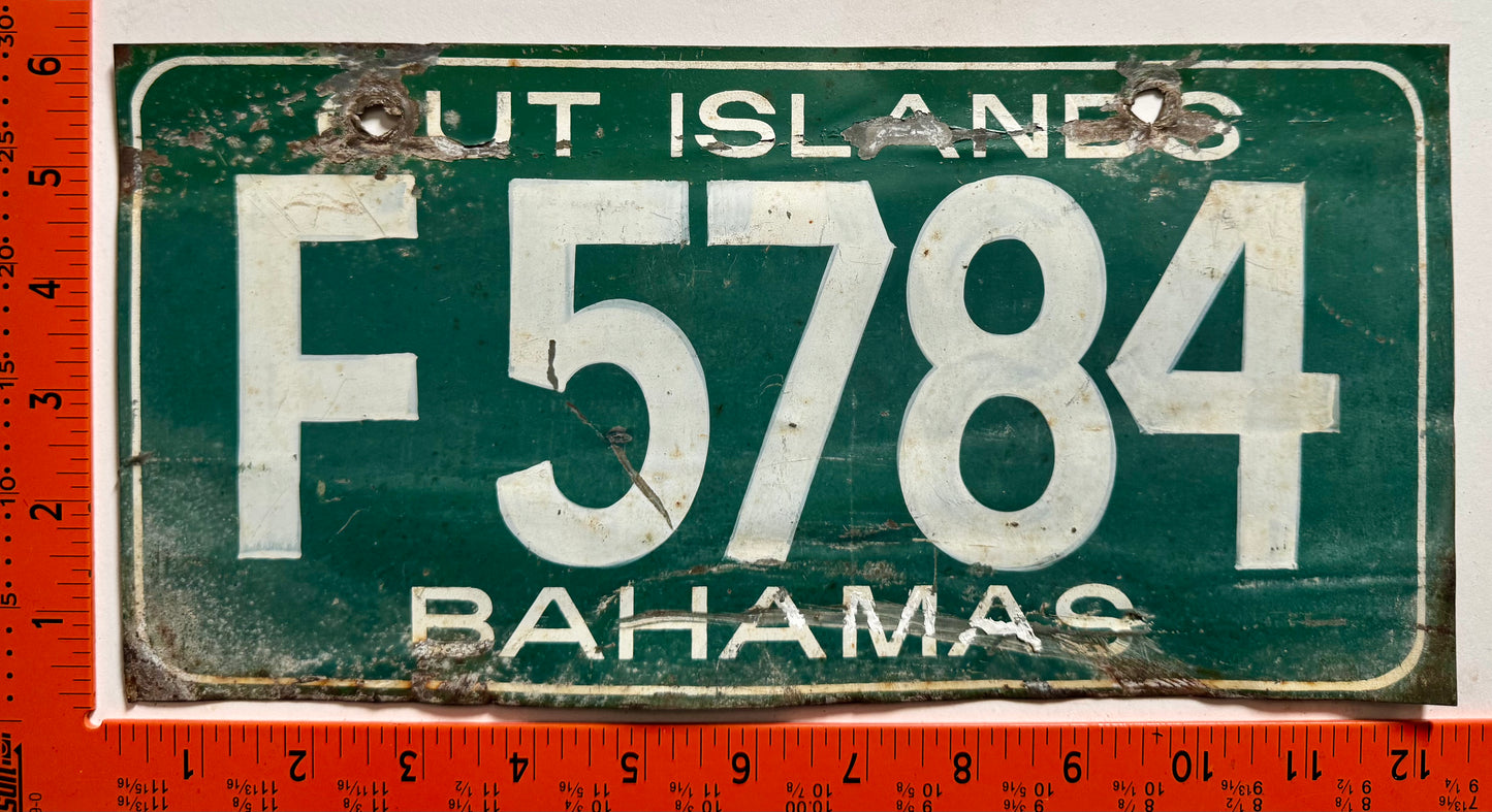 pre 1976 Out Islands, Bahamas #F5784 Passenger License Plate