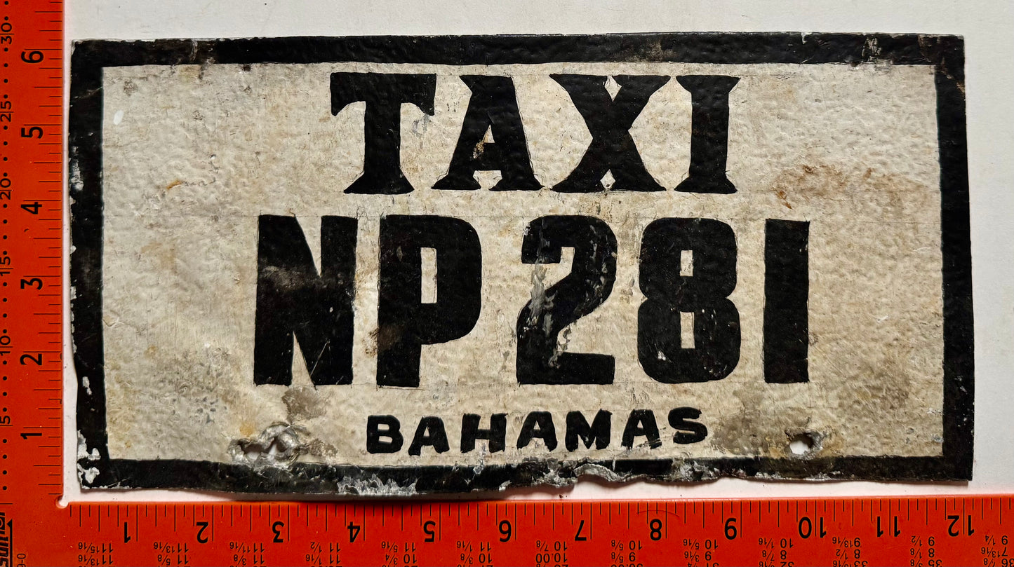 undated Nassau, Bahamas #NP281 Taxi License Plate