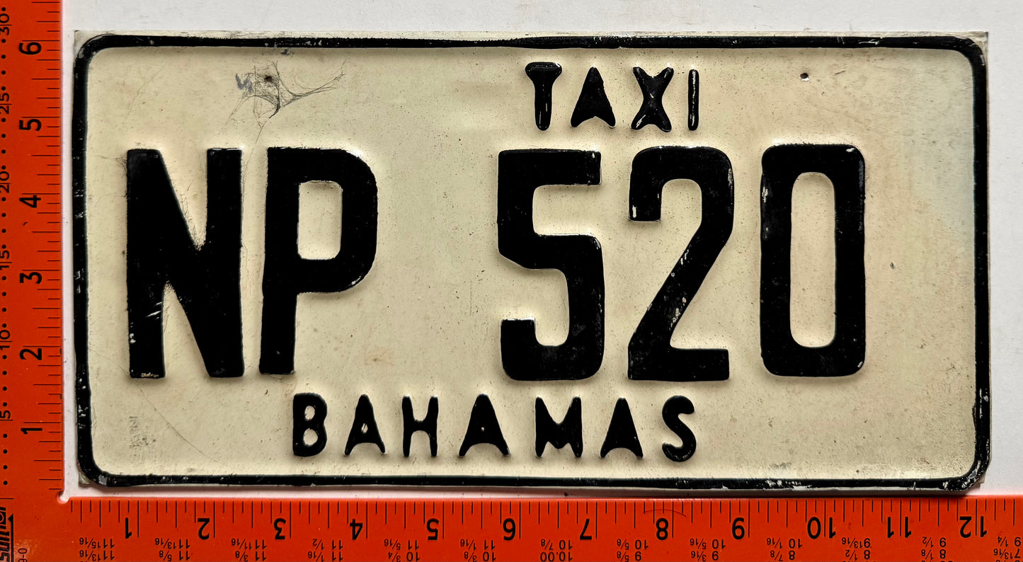 undated Nassau, Bahamas #NP 520 Taxi License Plate