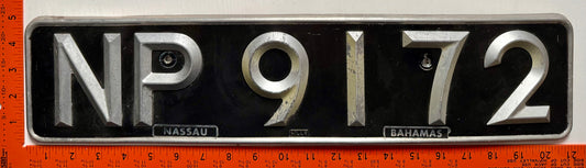 1960s Nassau, Bahamas #NP 9172 Passenger License Plate