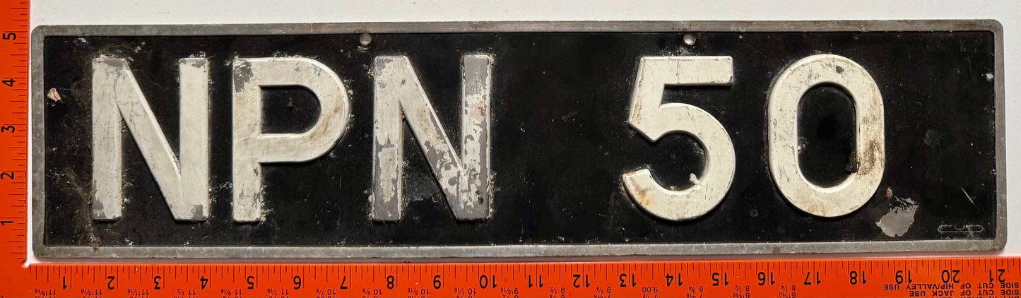 1970s Nassau, Bahamas #NPN50 Passenger License Plate