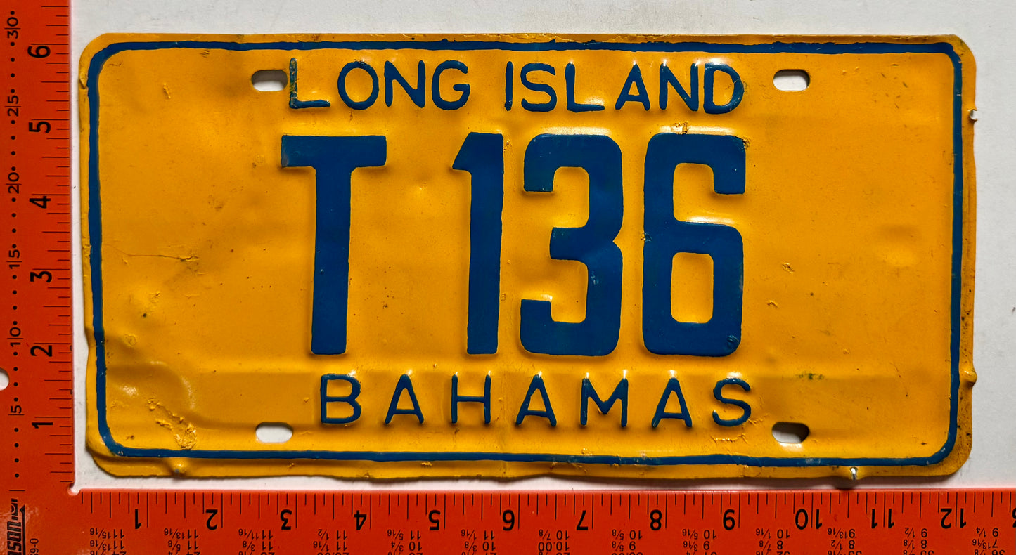 1981 base Long Island, Bahamas #T 136 Truck License Plate