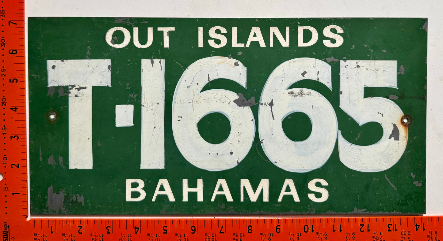 undated Out Islands, Bahamas #T-1665 Truck License Plate