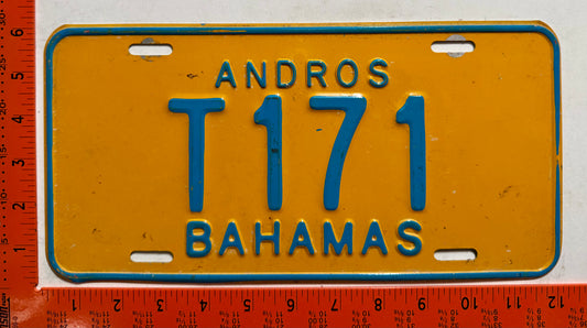 1976 Andros, Bahamas #T171 Truck License Plate