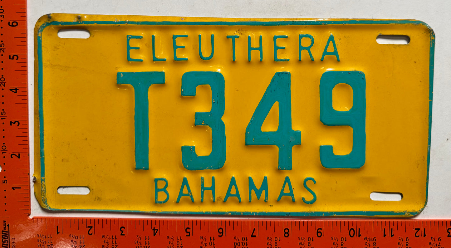 1981 base Eleuthera, Bahamas #T349 Truck License Plate