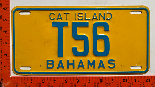 1976 Cat Island, Bahamas #T56 Truck License Plate