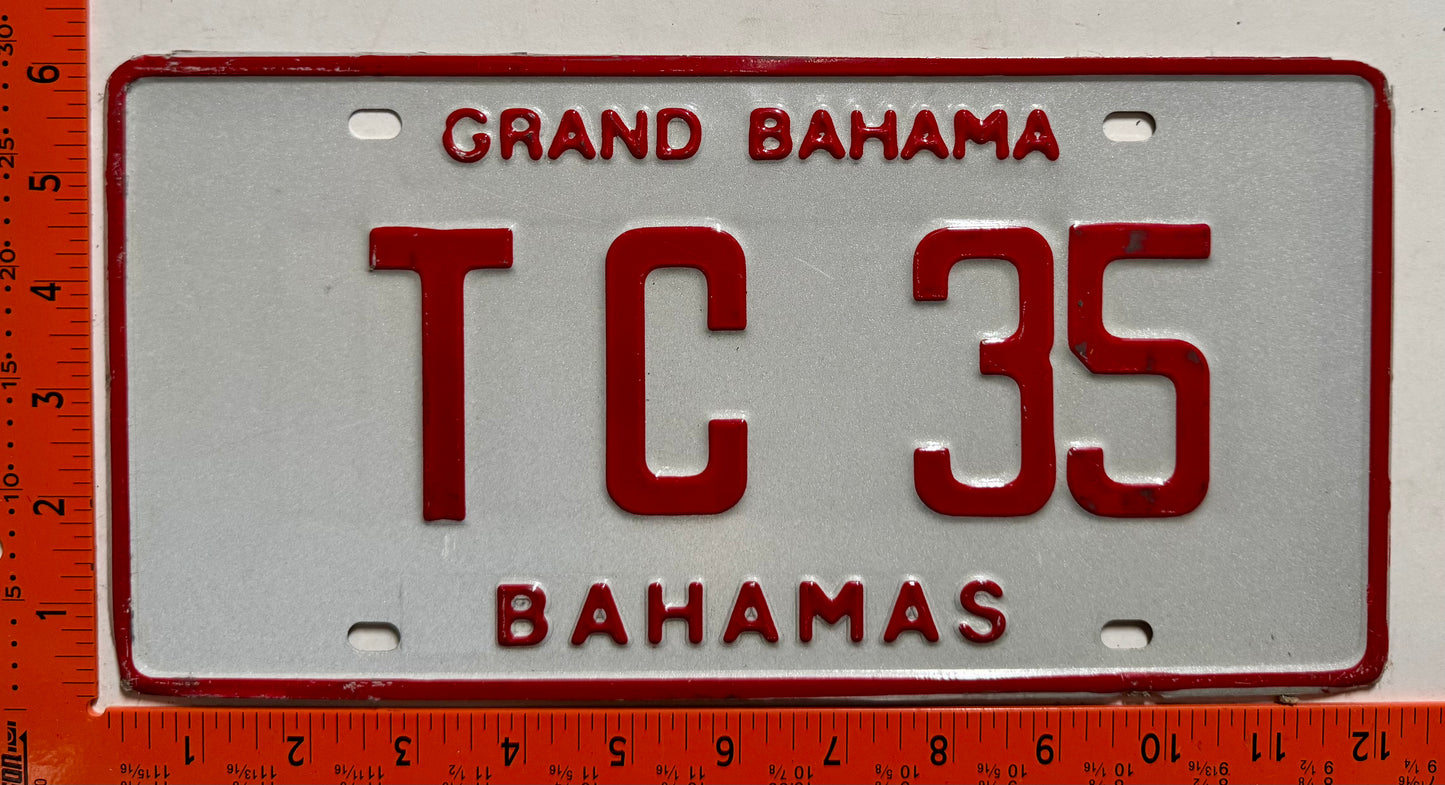 1997 base Grand Bahama, Bahamas #TC 35 Tour Car License Plate